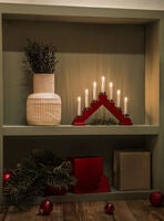 Candlestick wood Red LED