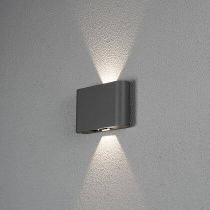 Chieri vägglykta 2x6W LED grå