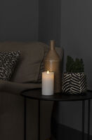 LED Echtwachsk. cr.weiss, w.w.