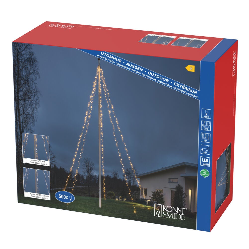 Flag pole lightset, 500L amber