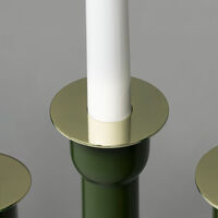 Candlestick wood 4 bulbs green