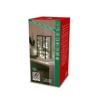 B/O Glass Lantern Wood Base