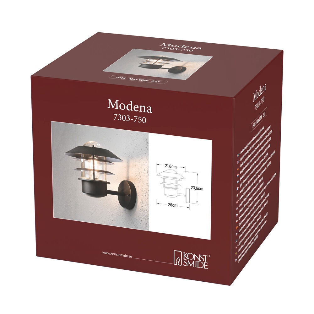 Modena Wall Light black paint