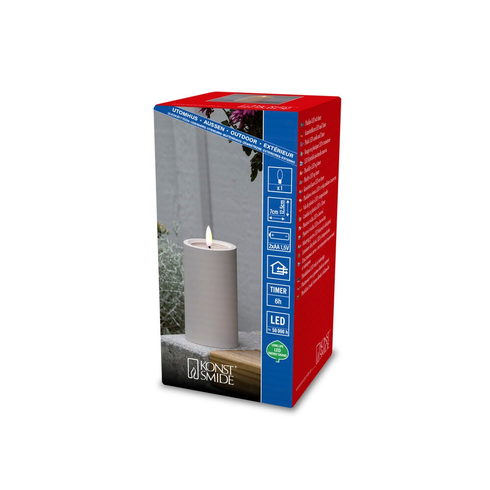 LED candle Beige 12cm 2xAA