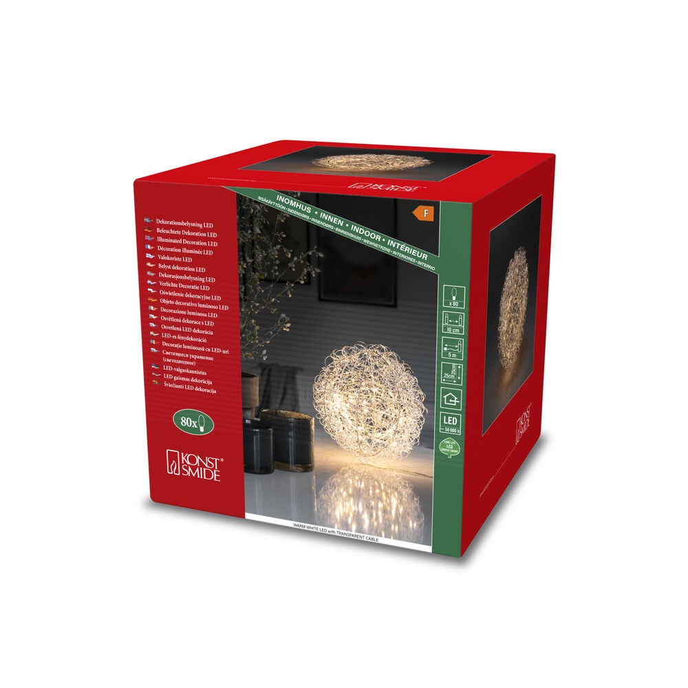 LED Drahtball, 25 cm, 80 LED