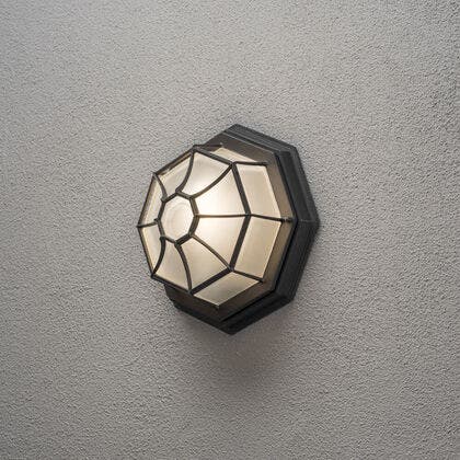 Vägglykta plafond E27 svart
