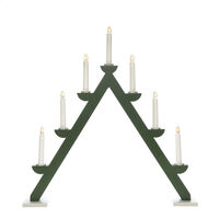 Candlestick wood 7bulbs, green