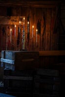 LED Metallleuchter, messing