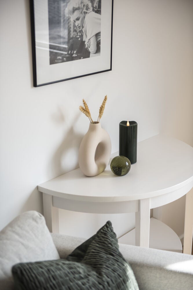 Vaxljus 7,5x17cm LED grå