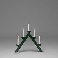 Candlestick wood 5bulbs, green