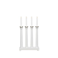 Candlestick wood 4 bulbs white