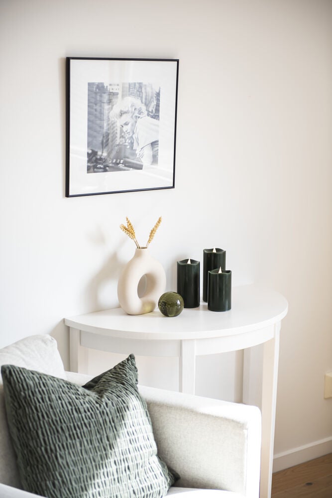 Vaxljus 7,5x17cm LED grå