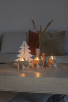 Elljusstake 3 ljus trä natur