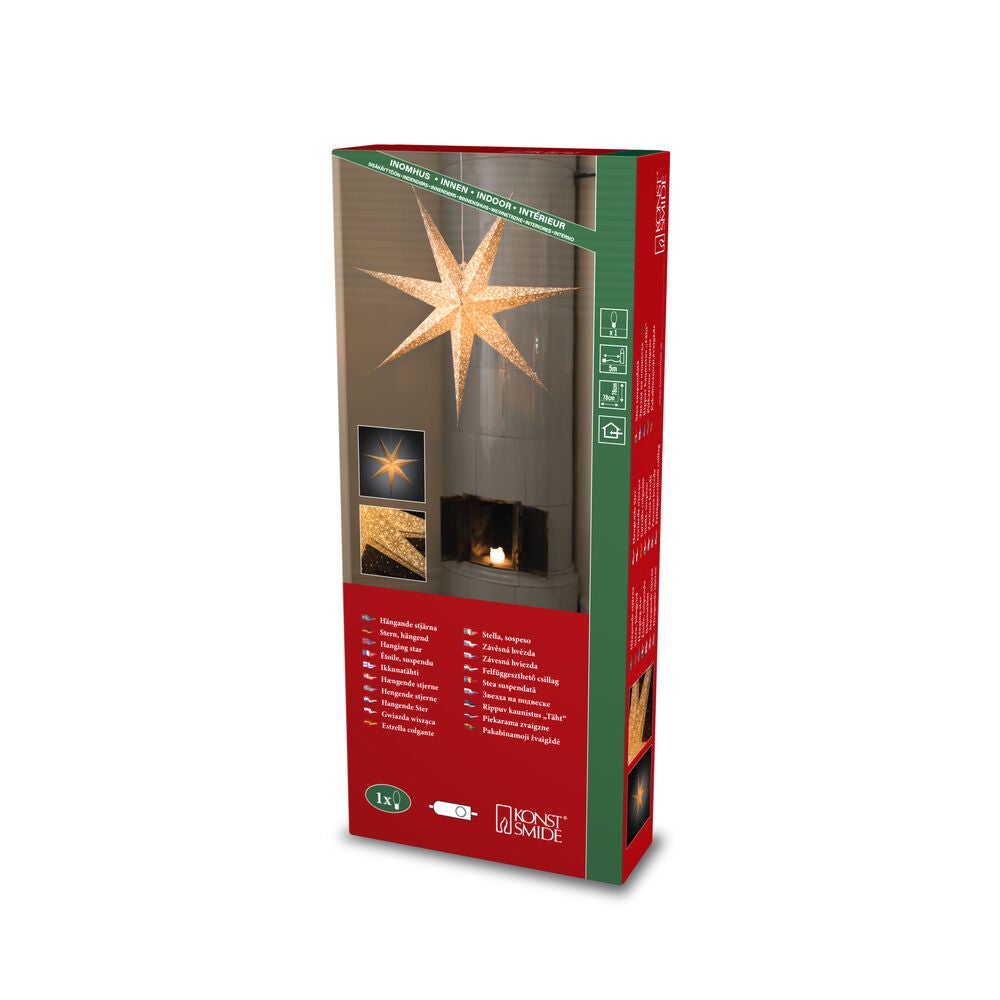 7 Point Paper Star 78cm Wh/Gld