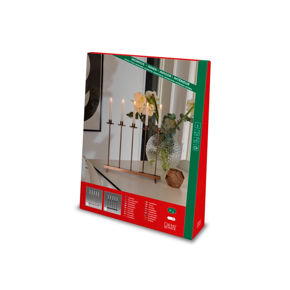 Candlestick metal, 5 bulbs