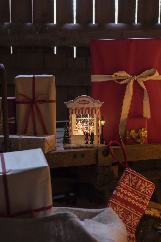 Vattenfylld lykta godisaffär