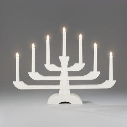 7 Bulb Wooden Candlestick