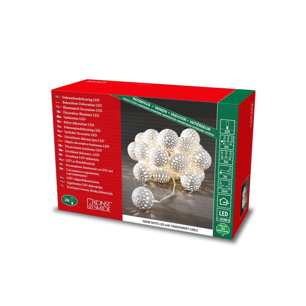 Slinga 24 metallbollar LED