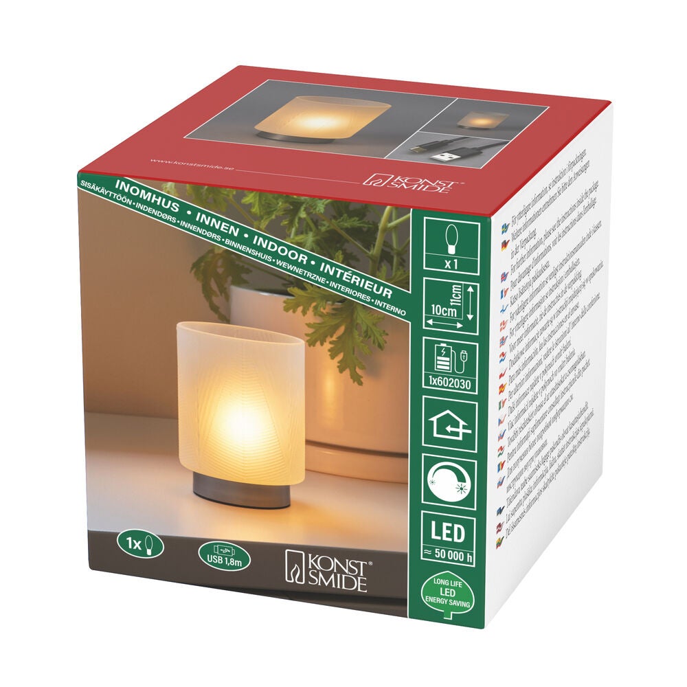 Ljuslykta glas laddbar LED 