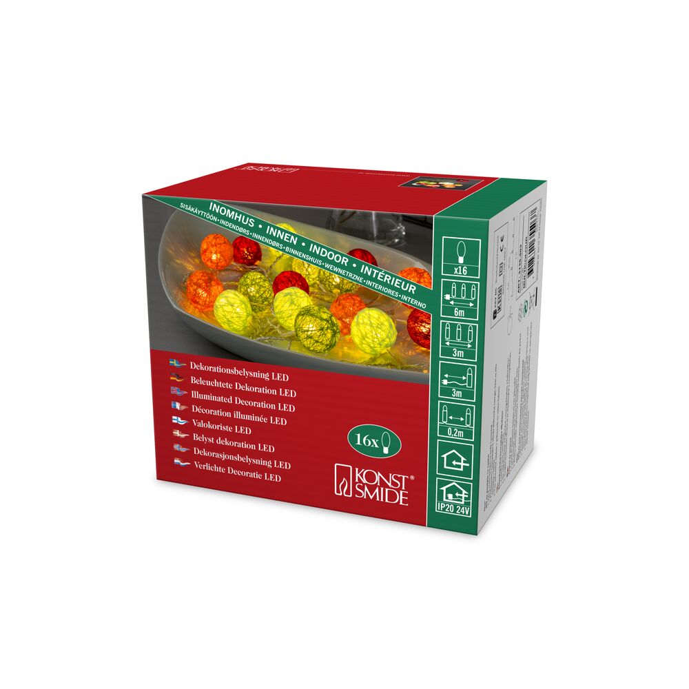 LED Dekolichterkette, bunt