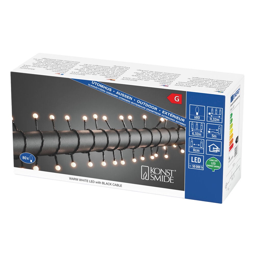80 LED W Wht Cherry Light Set