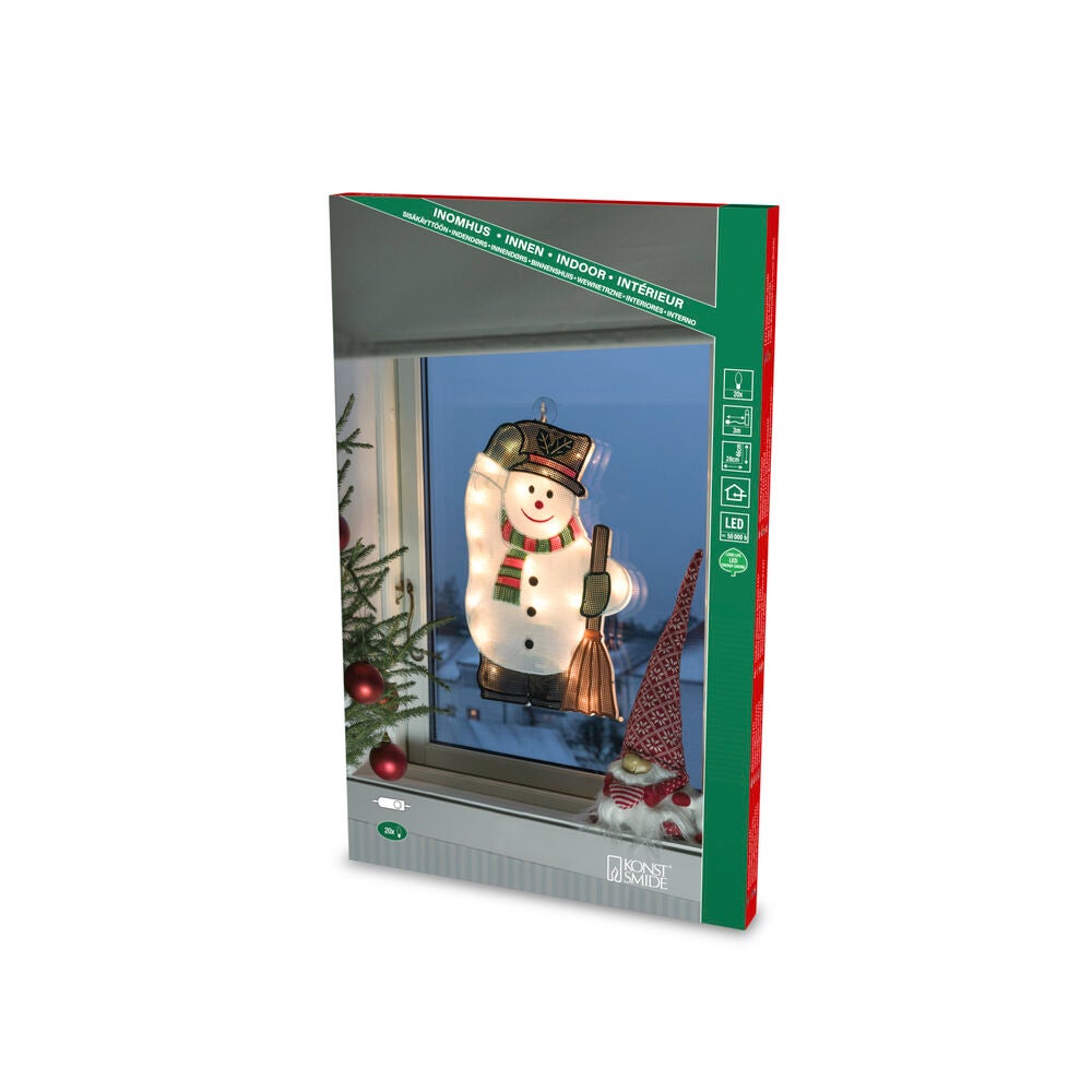 Siluett snögubbe  20 lampor