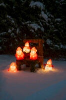 Snögubbar&Tomtar akryl 5st LED