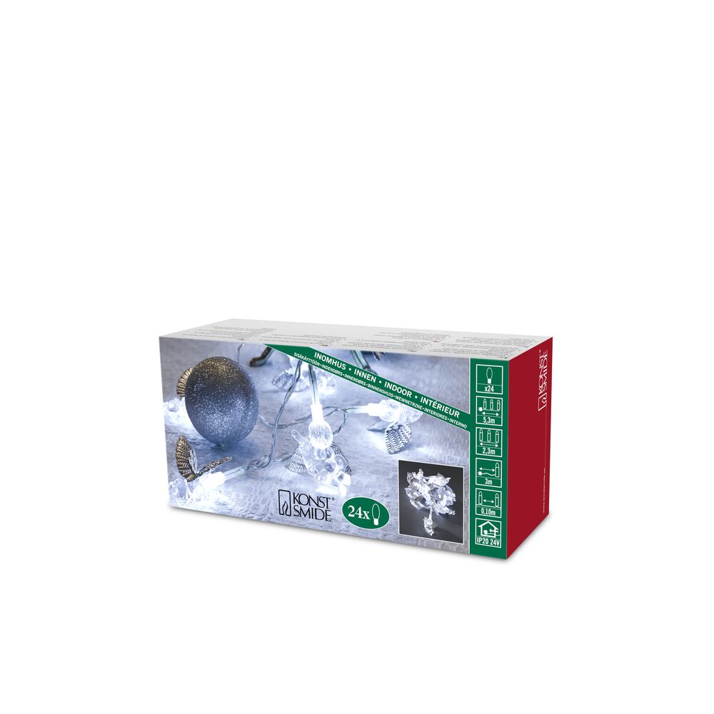 LED Dekolichterkette, silberne