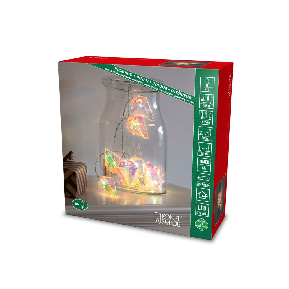 10 LED glober Batteri/timer