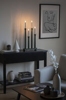 Candlestick wood 4 bulbs grey