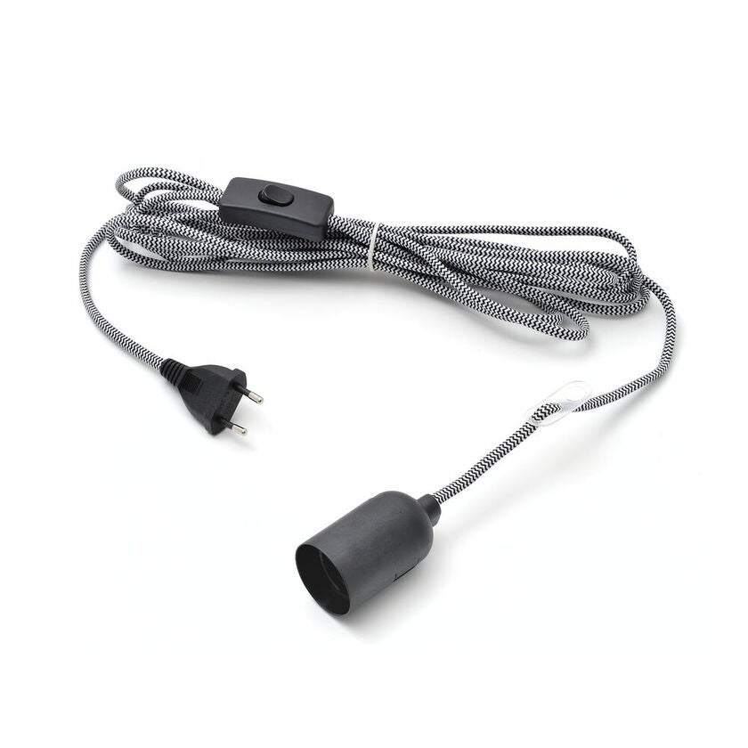 Sladdställ 5m E27 sv/vit txlsl