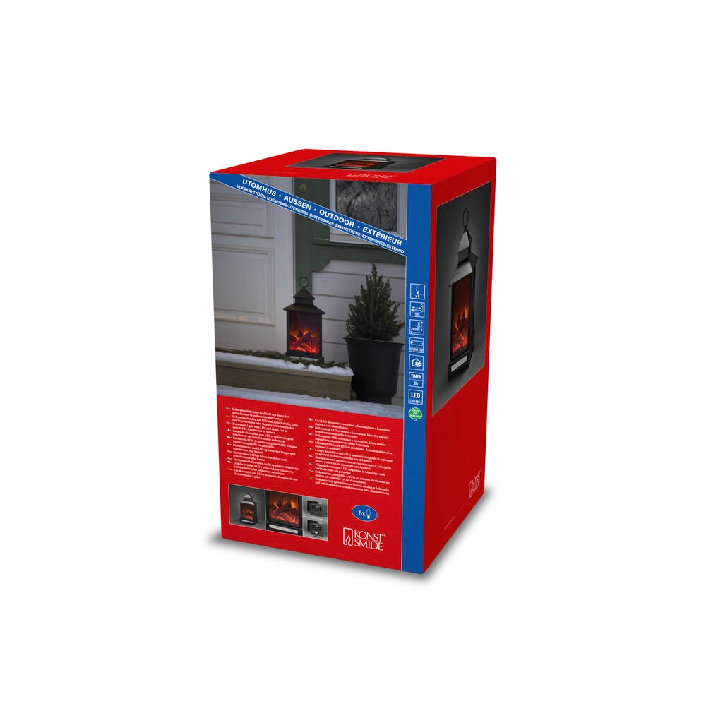 LED Laterne, gr., Kamin, 
