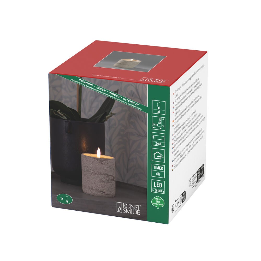 Batteriljus betong beige 10 cm