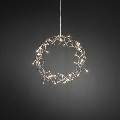 Metal Wreath, Silver Col. LED