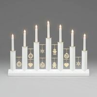 White Candlestick, 7 Bulbs