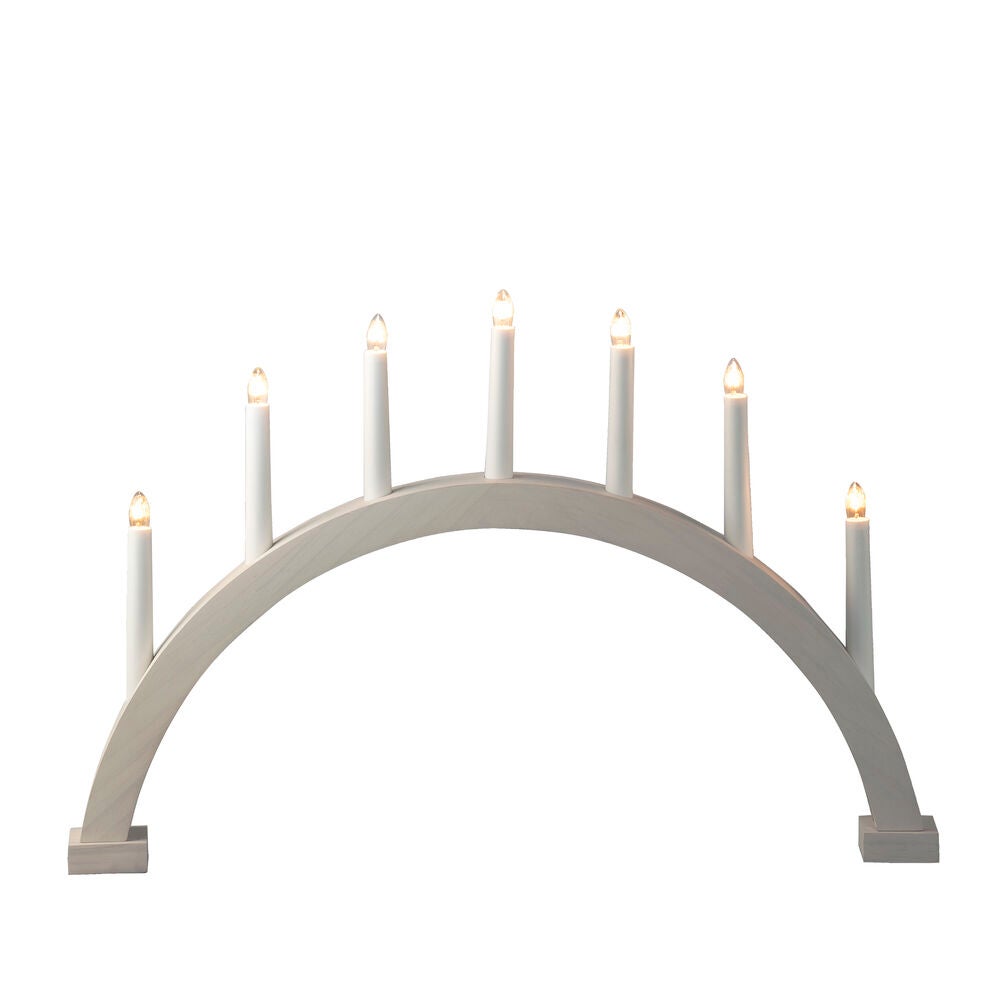 Ljusstake vitbetsad bågformade