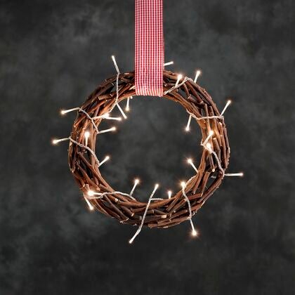 LED Holzsilhouette Kranz, brau