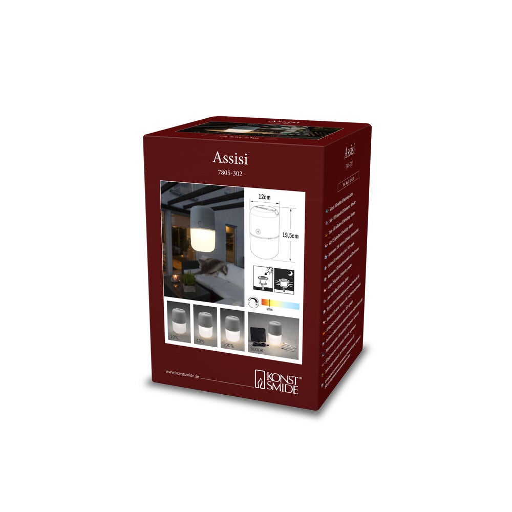 Assisi Solar Light LED Grey