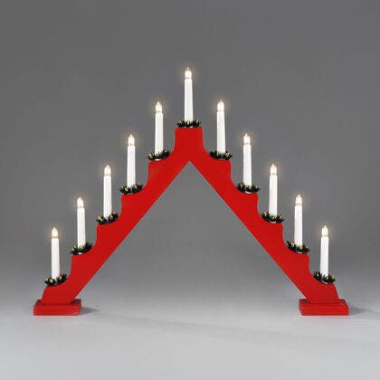 11 Bulb Candlestick Red