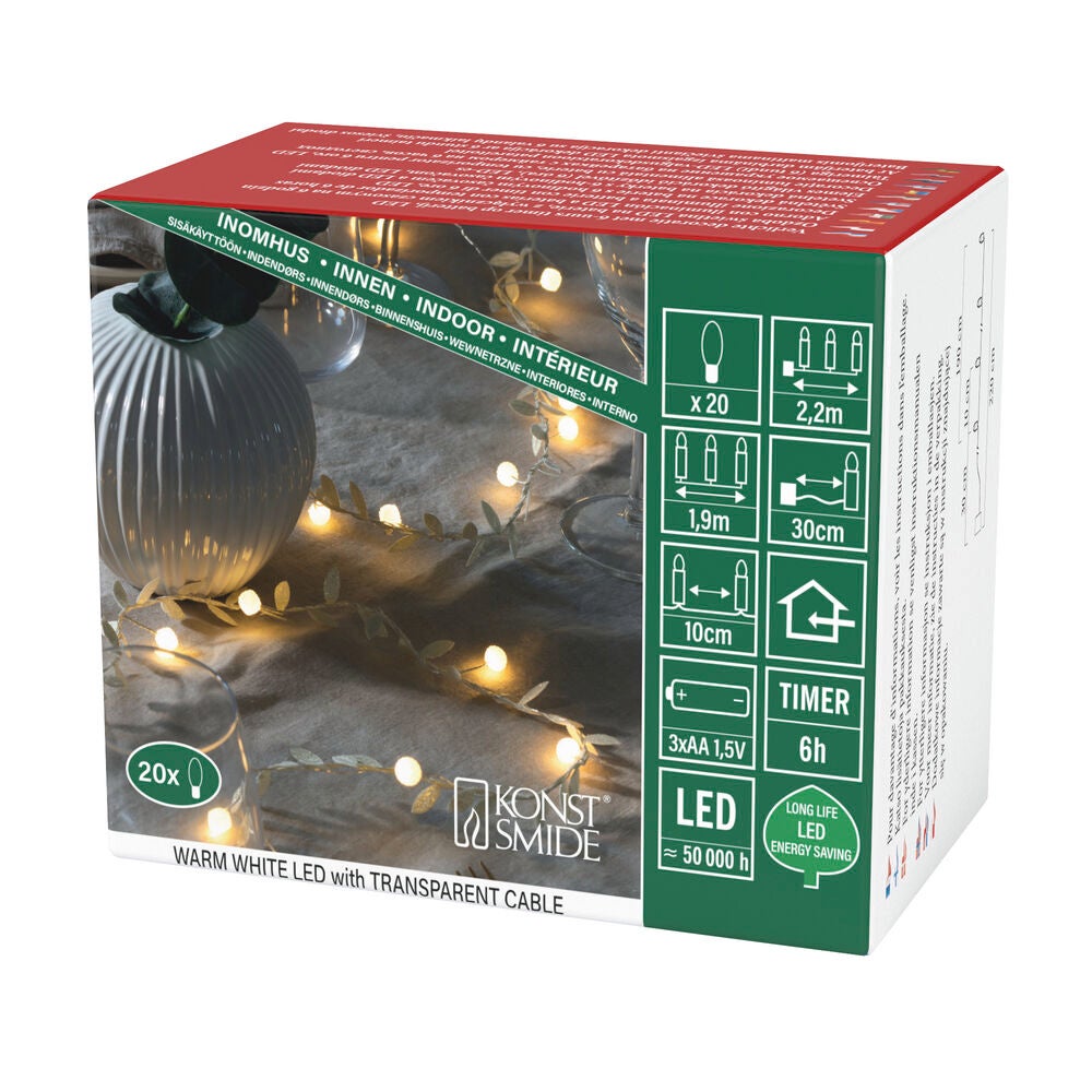 Slinga 20 guldlöv 20 LED