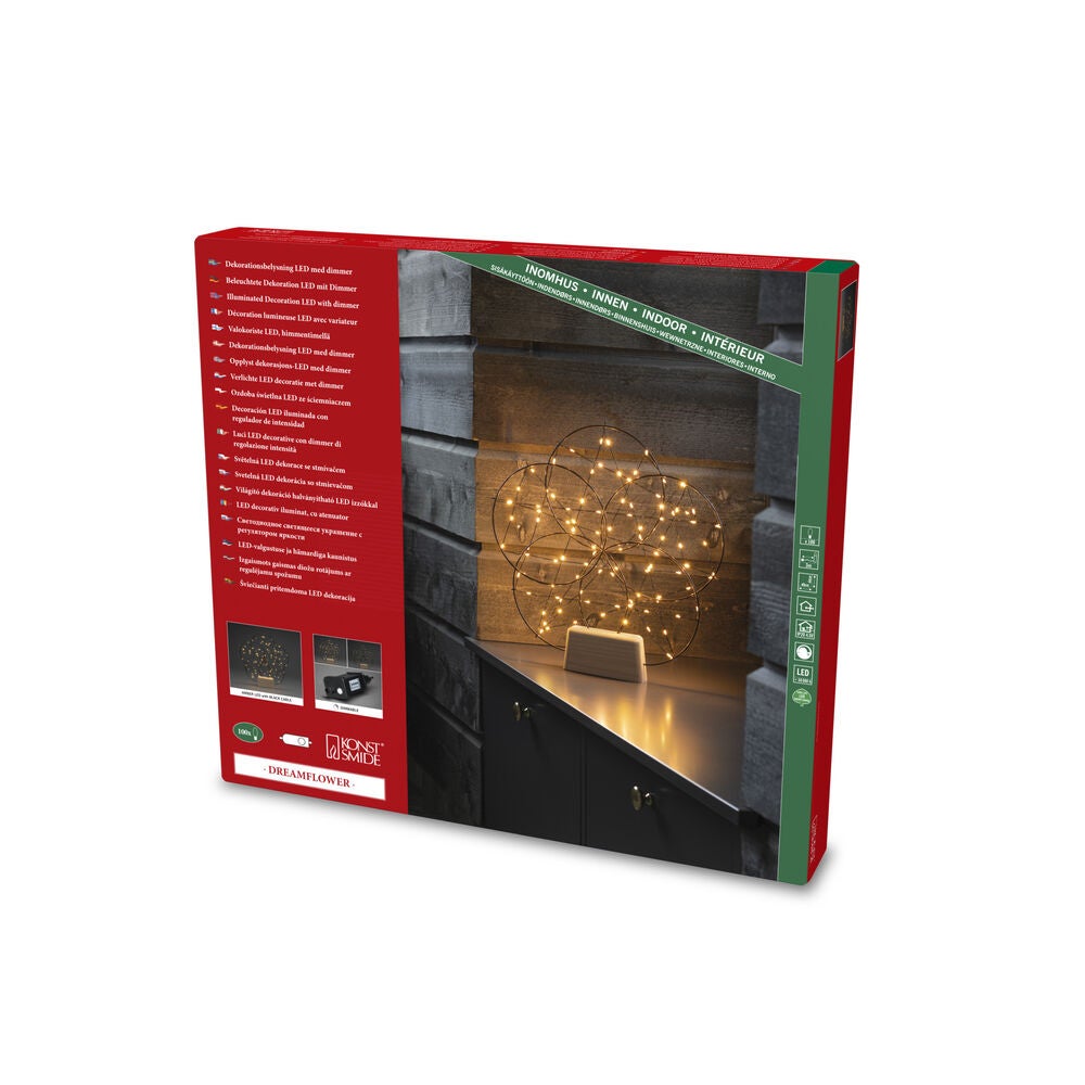 Rund metalldekoration 100 LED