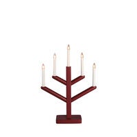 Holzleuchter Holz 5 Lampen Rot