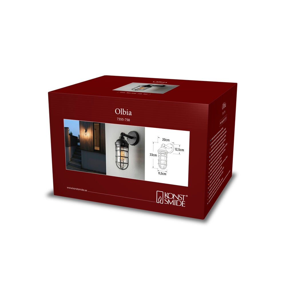 Olbia vägg E27 svart