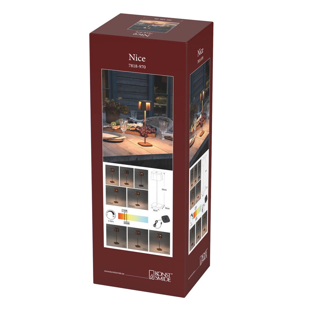 Nice bordslampa rost USB