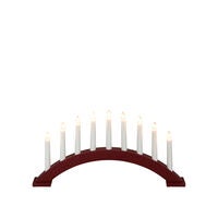 Elljusstake 9 ljus trä röd