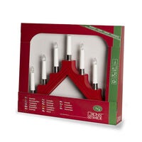Candlestick wood red 7 bulbs