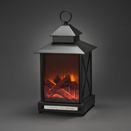 LED Laterne, gr., Kamin, 