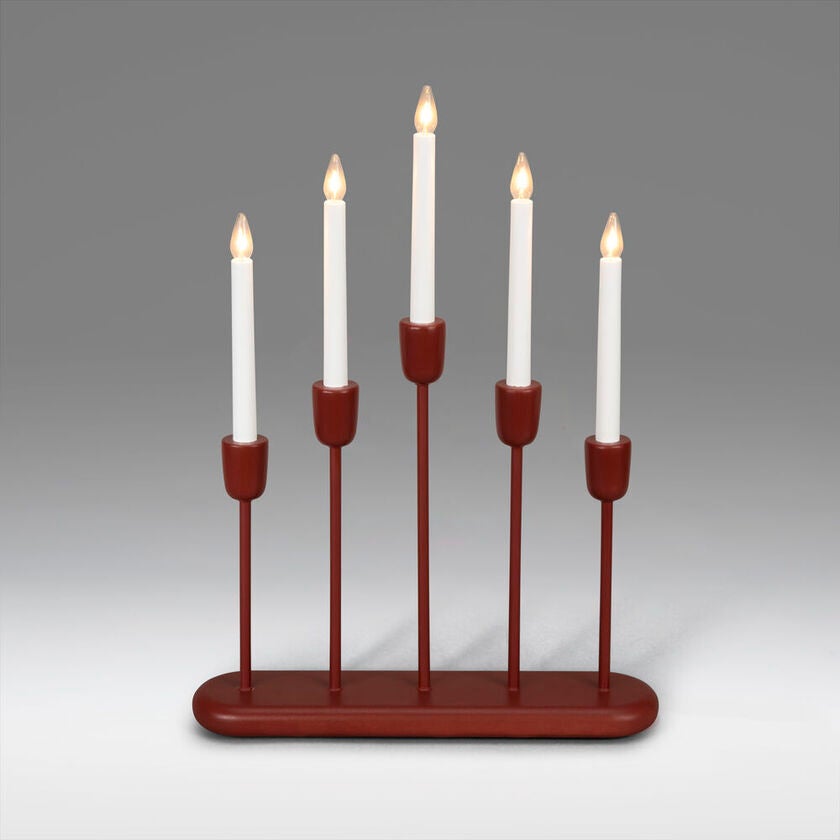 Candlestick Wood/Metal 5 LED