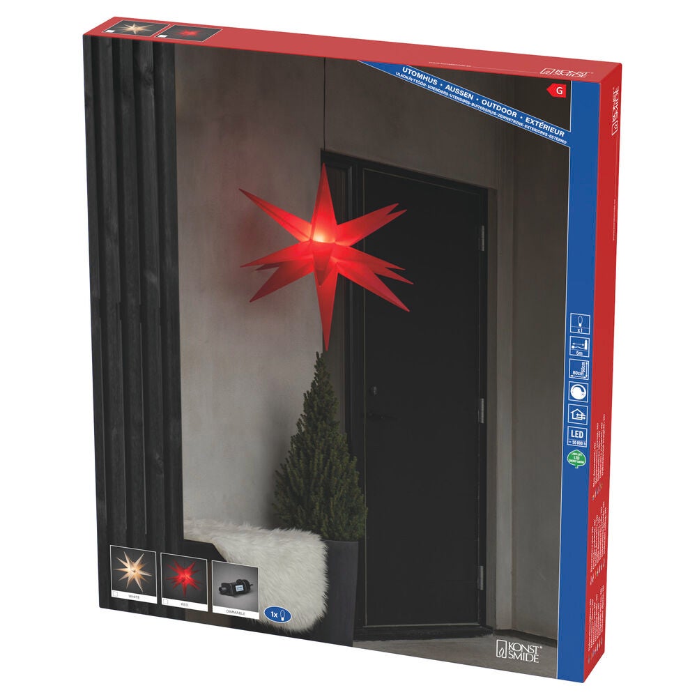 3-D Kunststoffstern 80cm weiss