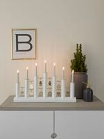 White Candlestick, 7 Bulbs
